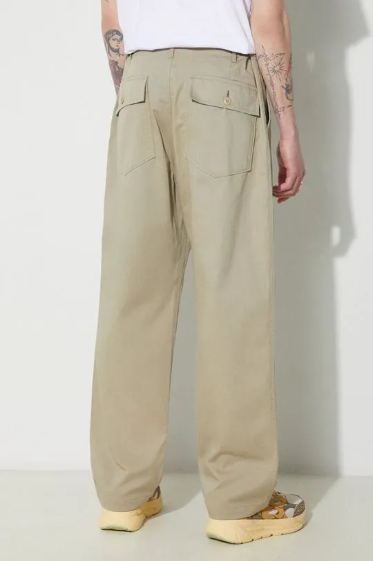 Universal Works cotton trousers Fatigue Pant beige color 132.STONE