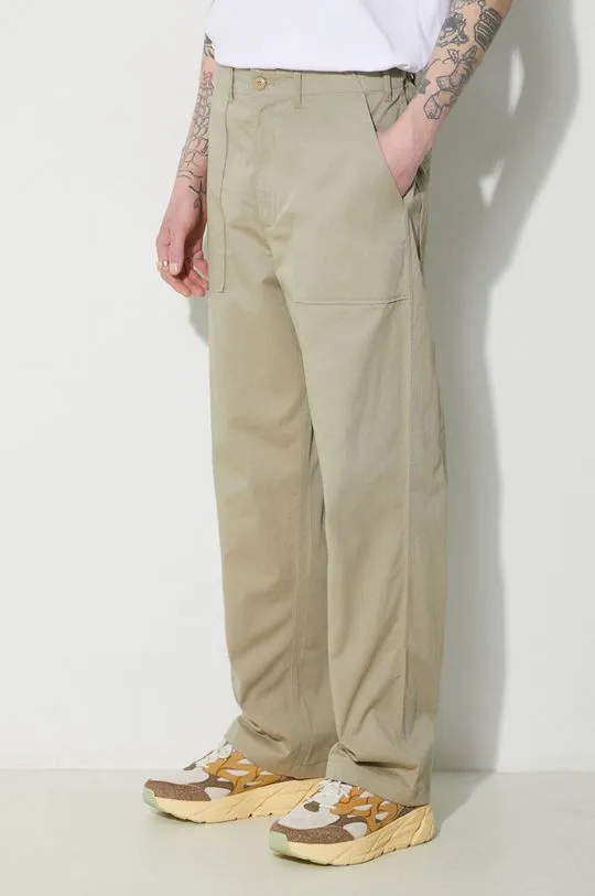 Universal Works cotton trousers Fatigue Pant beige color 132.STONE