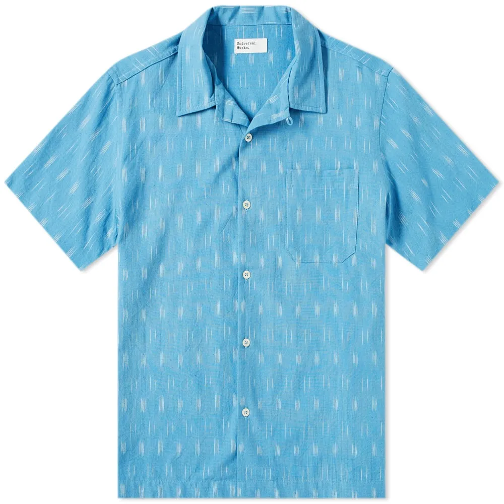 Universal Works Road ShirtSky Blue Ikat Lines