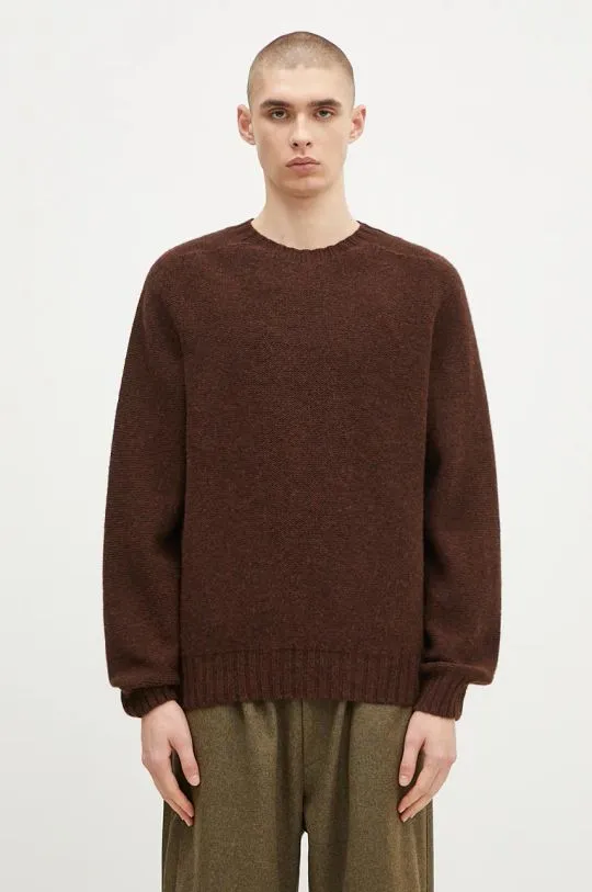 Universal Works woolen jumper men’s brown color lightweight 31760