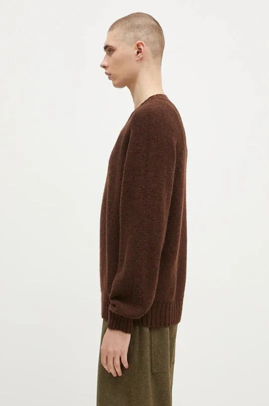 Universal Works woolen jumper men’s brown color lightweight 31760