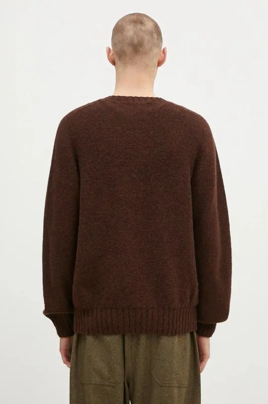 Universal Works woolen jumper men’s brown color lightweight 31760