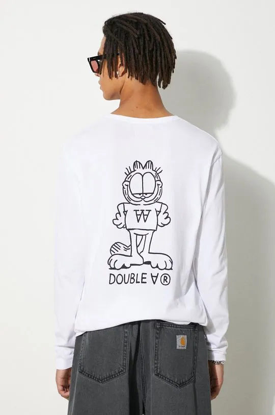 Wood Wood cotton longsleeve top X Garfield white color