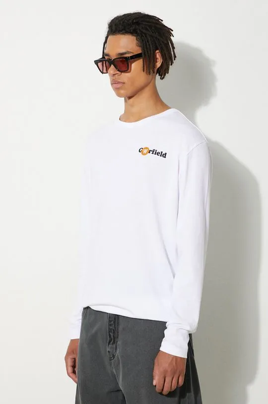 Wood Wood cotton longsleeve top X Garfield white color