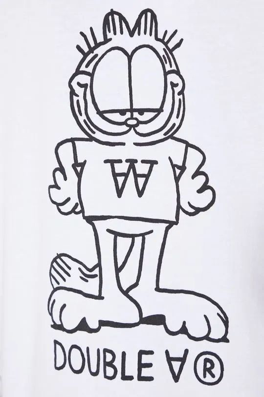 Wood Wood cotton longsleeve top X Garfield white color