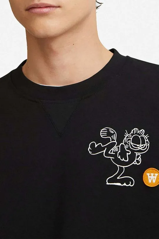 Wood Wood cotton sweatshirt X Garfield Tye men's black color