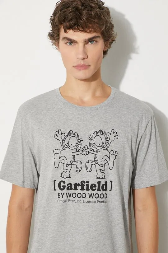 Wood Wood cotton T-shirt Ace x Garfield gray color