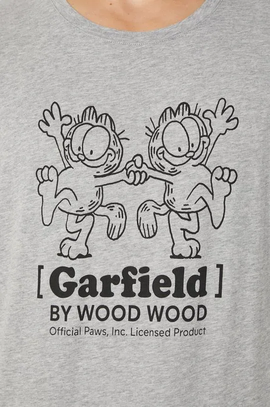 Wood Wood cotton T-shirt Ace x Garfield gray color