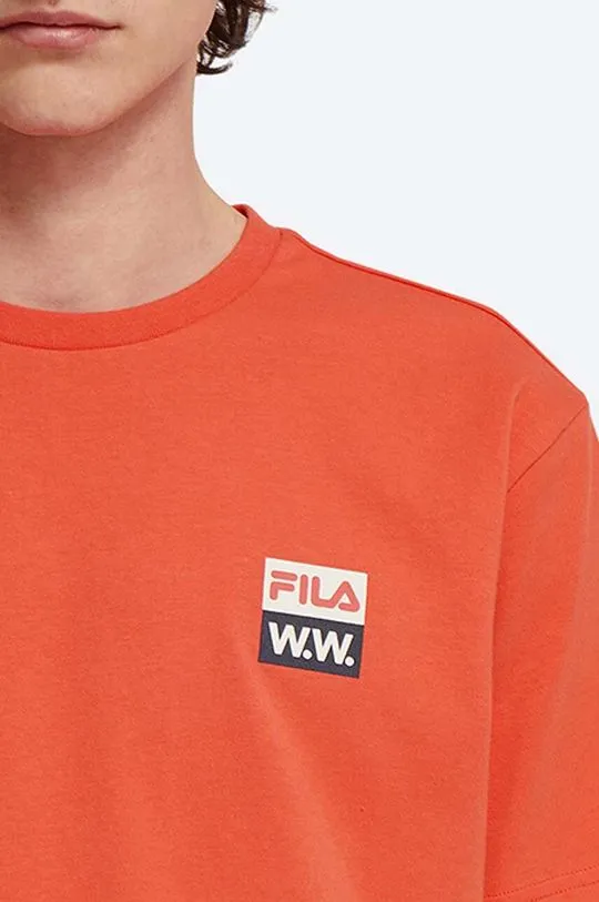 Wood Wood cotton T-shirt Boris x Fila orange color