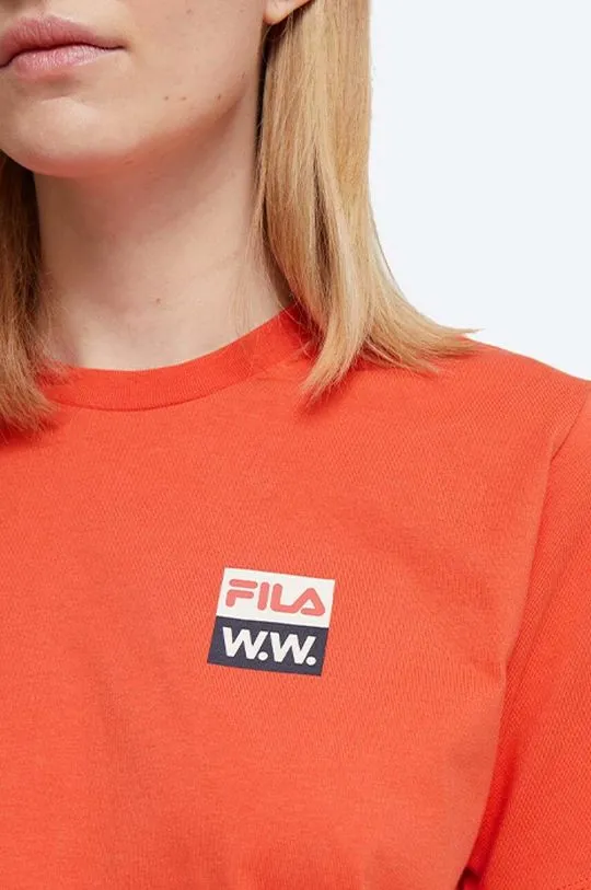 Wood Wood cotton T-shirt Steffi T-shirt Wood Wood x Fila orange color