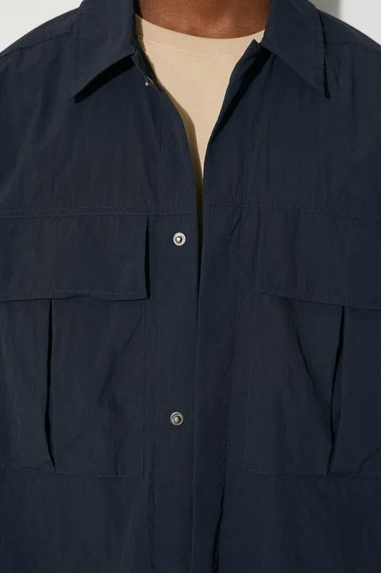 Wood Wood jacket men's navy blue color