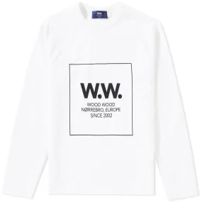 Wood Wood Tyron Large Logo Crew SweatWhite