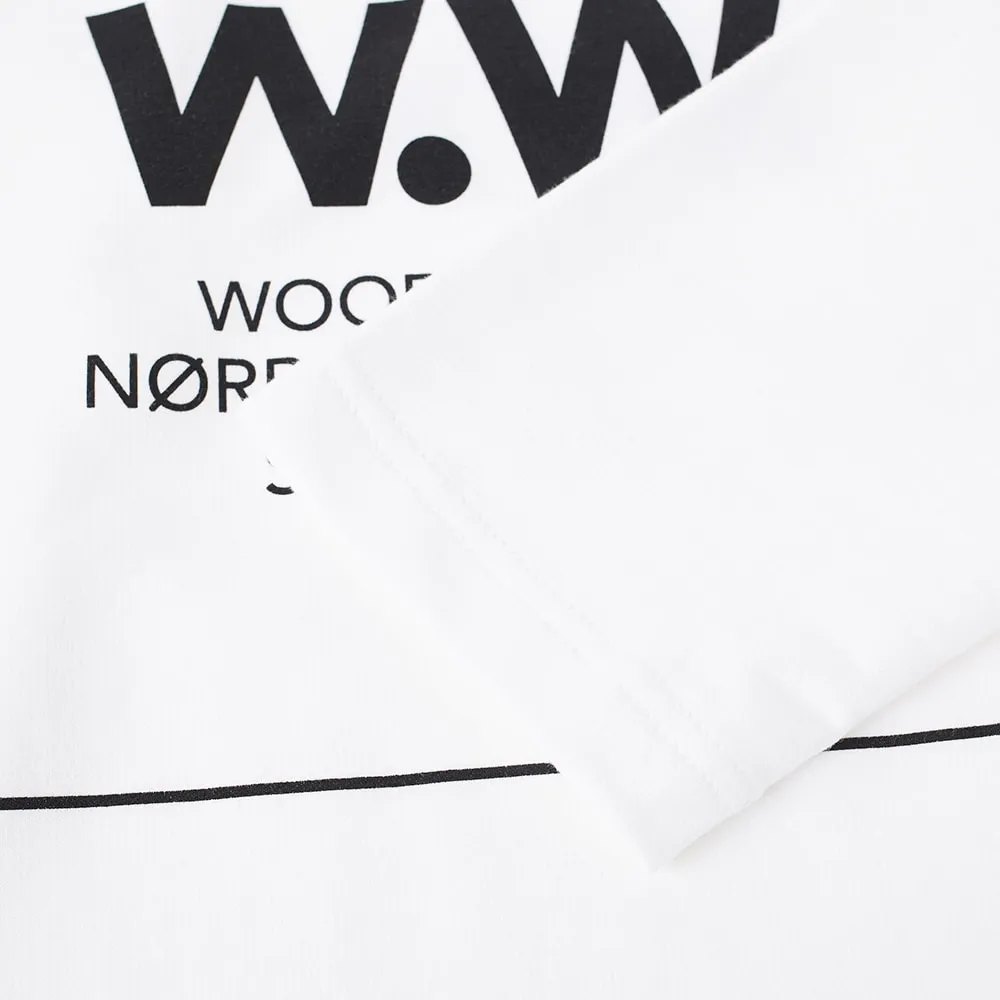 Wood Wood Tyron Large Logo Crew SweatWhite