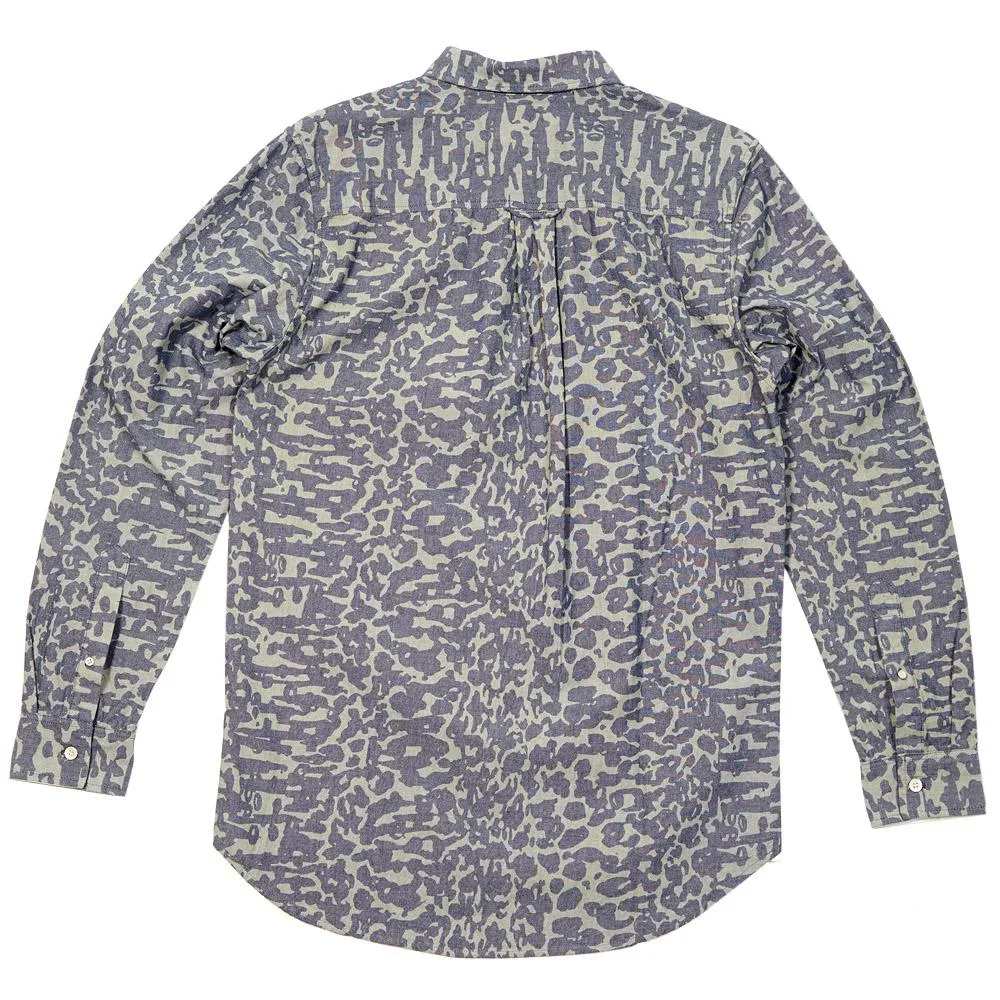 Wood Wood West Street ShirtLight Indigo Animal Print