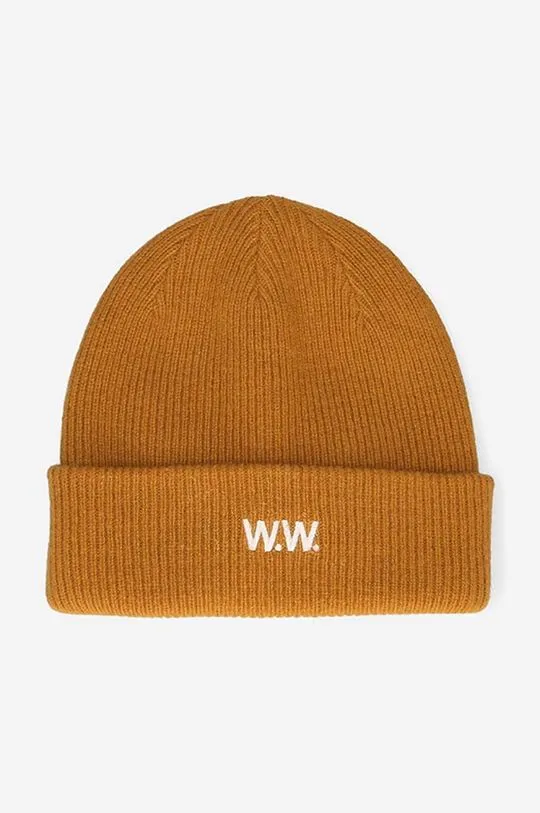 Wood Wood wool beanie Mande brown color