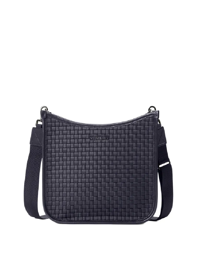 Woven Box Crossbody- Black