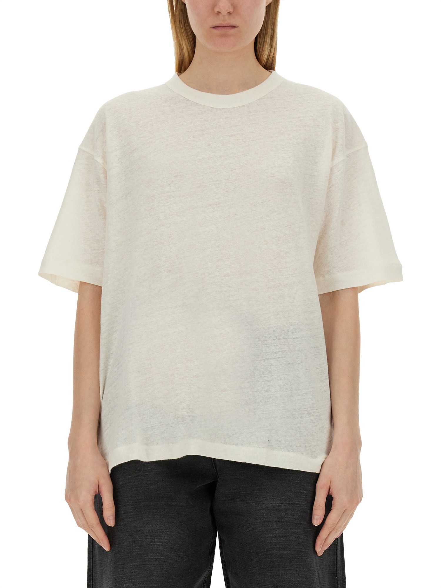 YMC    COTTON AND LINEN T-SHIRT