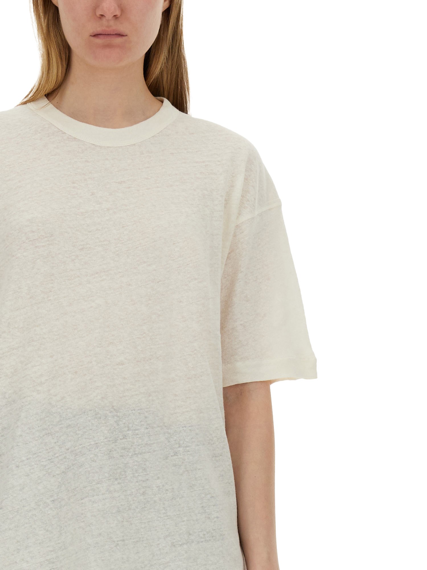 YMC    COTTON AND LINEN T-SHIRT